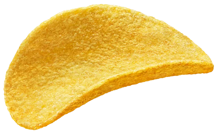 шматочок чипсів анімовано рухається та закликає клікнути по кнопці