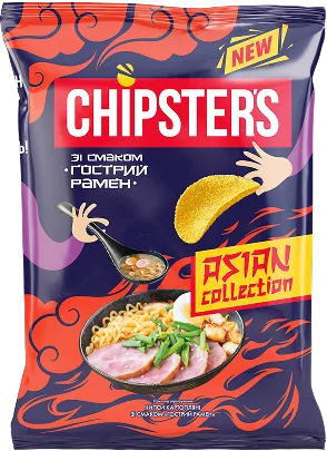 Пачка чипсів Chipsters Гострий рамен